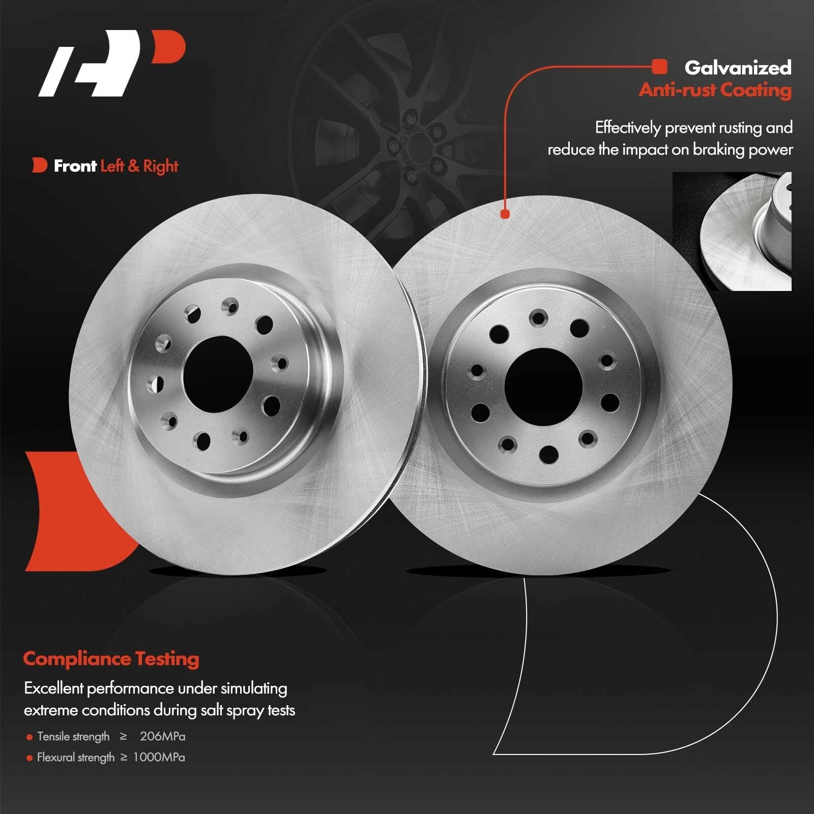 Front Disc Brake Rotors for Cadillac Camaro CTS (2016–2022)