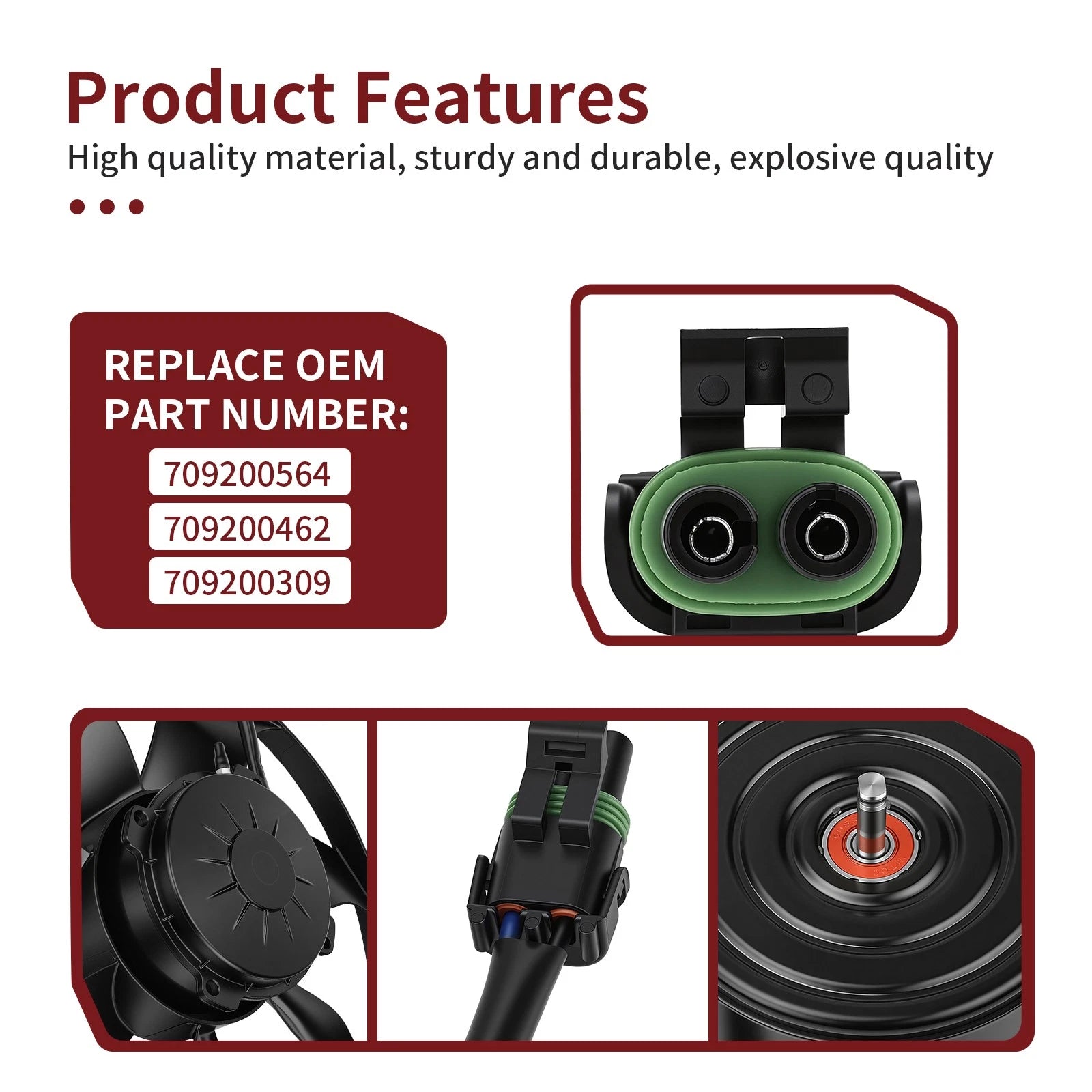 Radiator Cooling Fan w/ Bolts 709200564 for Can-Am Maverick Outlander (2013–2023)