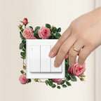 Pink Rose PVC Wall Light Switch Cover 20cm x 15cm Waterproof