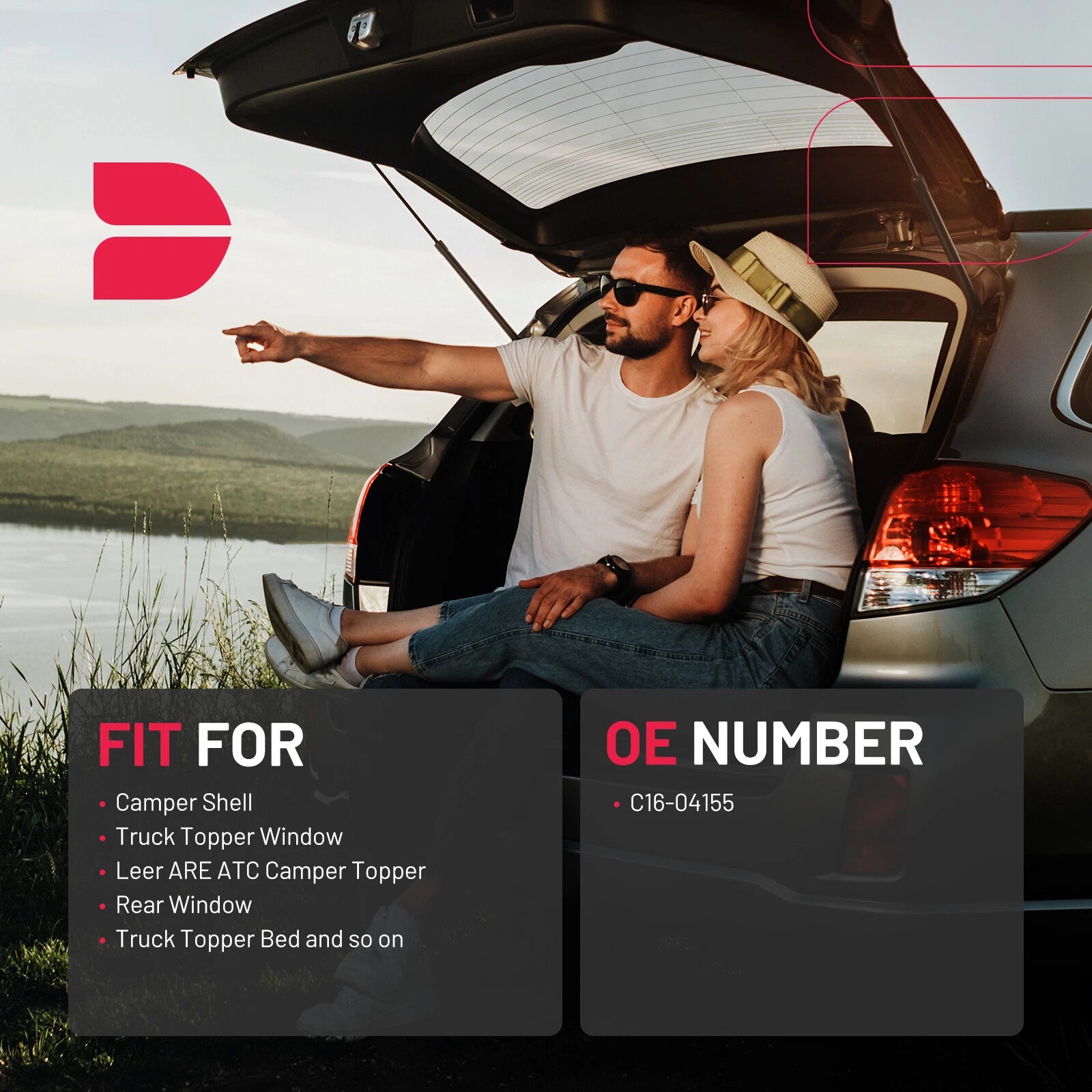 Gas Strut 17" for Leer Camper Shell Snugtop Truck Cap Topper (2000-2000)