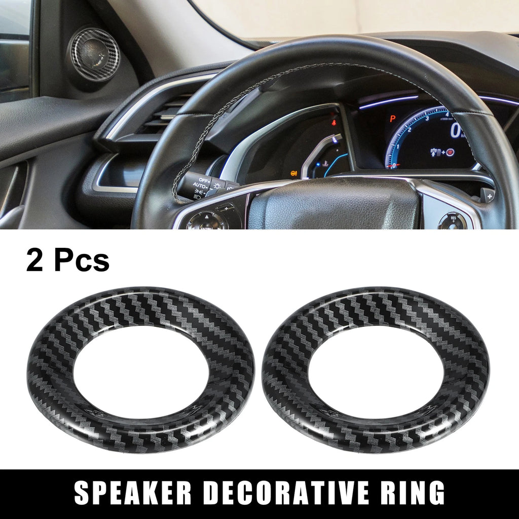 2pcs Loudspeaker Circle Trim for Honda Civic (2016–2021) Carbon Fiber