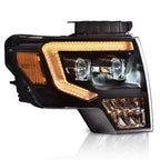 2X Black LED DRL Projector Headlights for Ford F-150 (2009–2014)