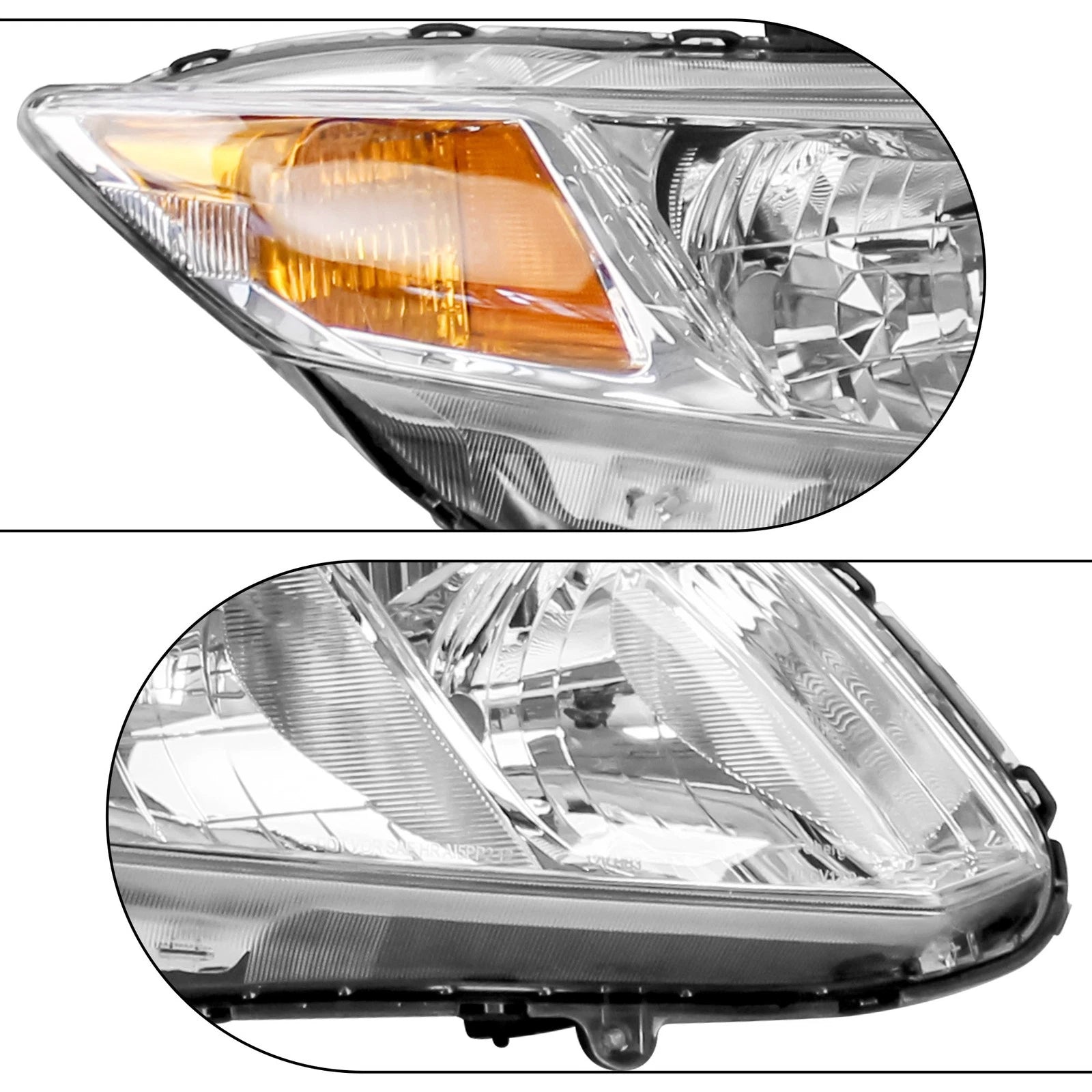 Set of 2 Chrome Headlights for Honda Civic (2012-2015)