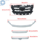 Set of 4 Front Upper Bumper Grilles with Chrome Trim for Ford Fusion (2010–2012)