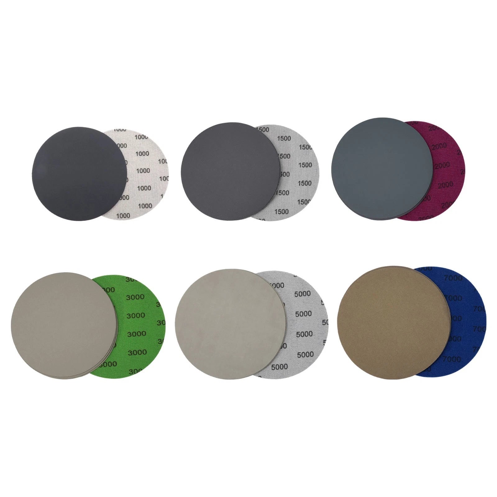 30pcs 5 Inch Hook & Loop Wet-Dry Sanding Discs 1000-7000 for Automotive