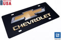 3D Premium Chevrolet Bowtie Gold Script Logo Black License Plate for Chevy (2000–2024)