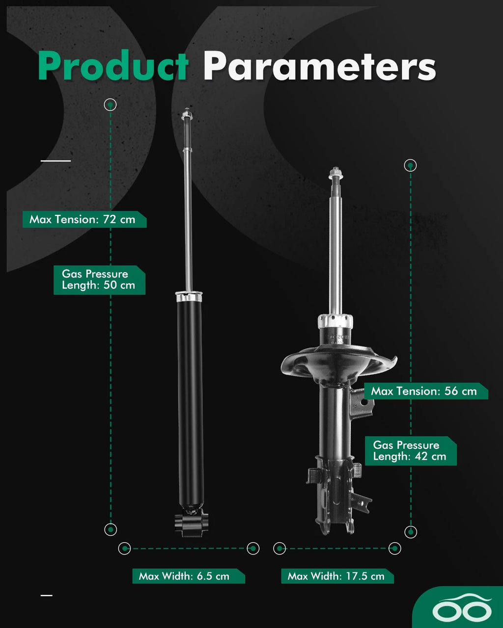 Front Rear Shocks & Struts Assembly for Hyundai Accent Kia Rio (2006–2011)