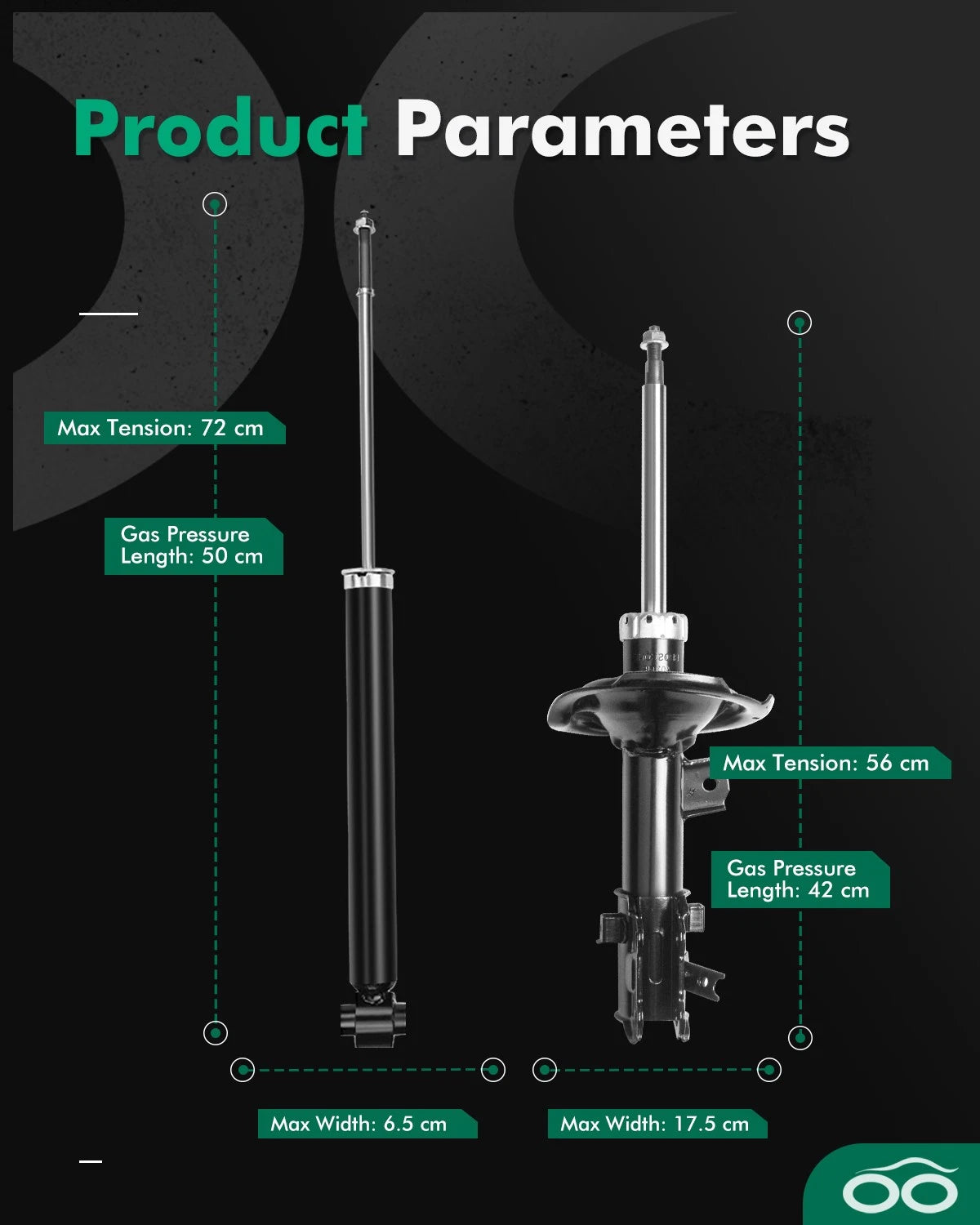 Front Rear Shocks & Struts Assembly for Hyundai Accent Kia Rio (2006–2011)