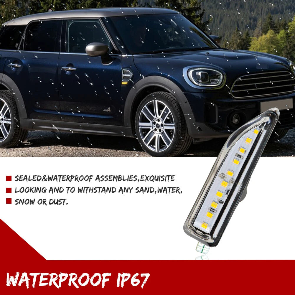 Clear Lens LED Signal Side Markers for Mini Cooper Countryman (2017–2024)