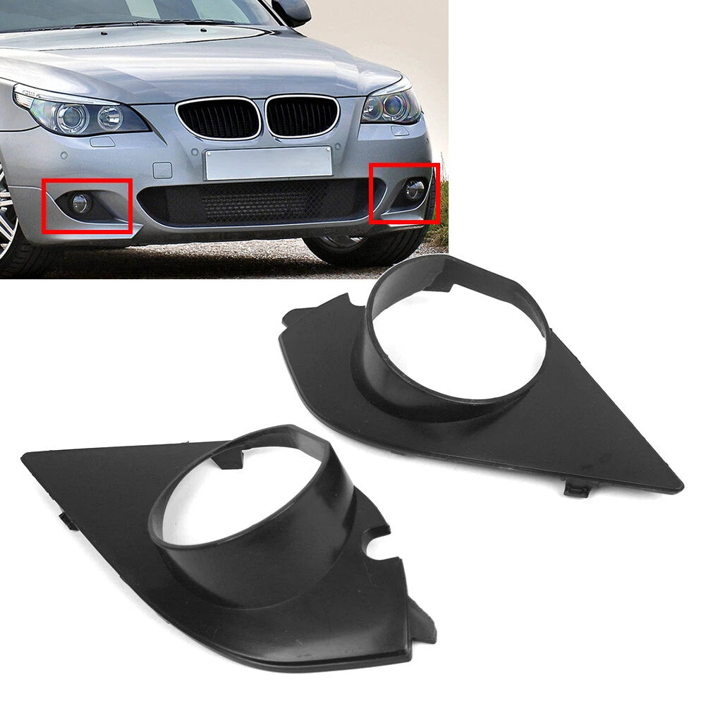 Set of 2 Front Fog Light Lamp Frame Covers for BMW 5 Series E60 E61 (2003–2010)
