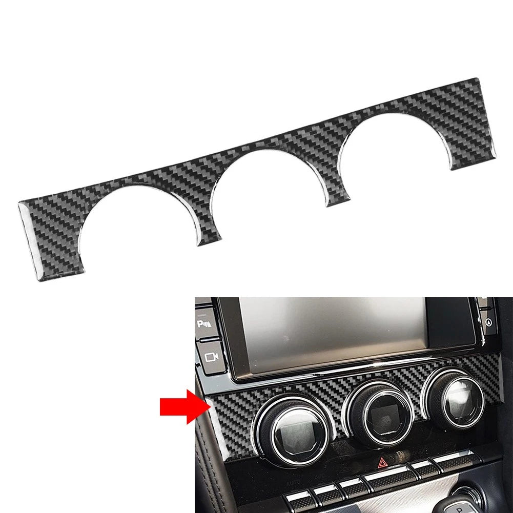 AC climate console knob upper cover trim for Jaguar F-Type (2013–2024) Carbon Black