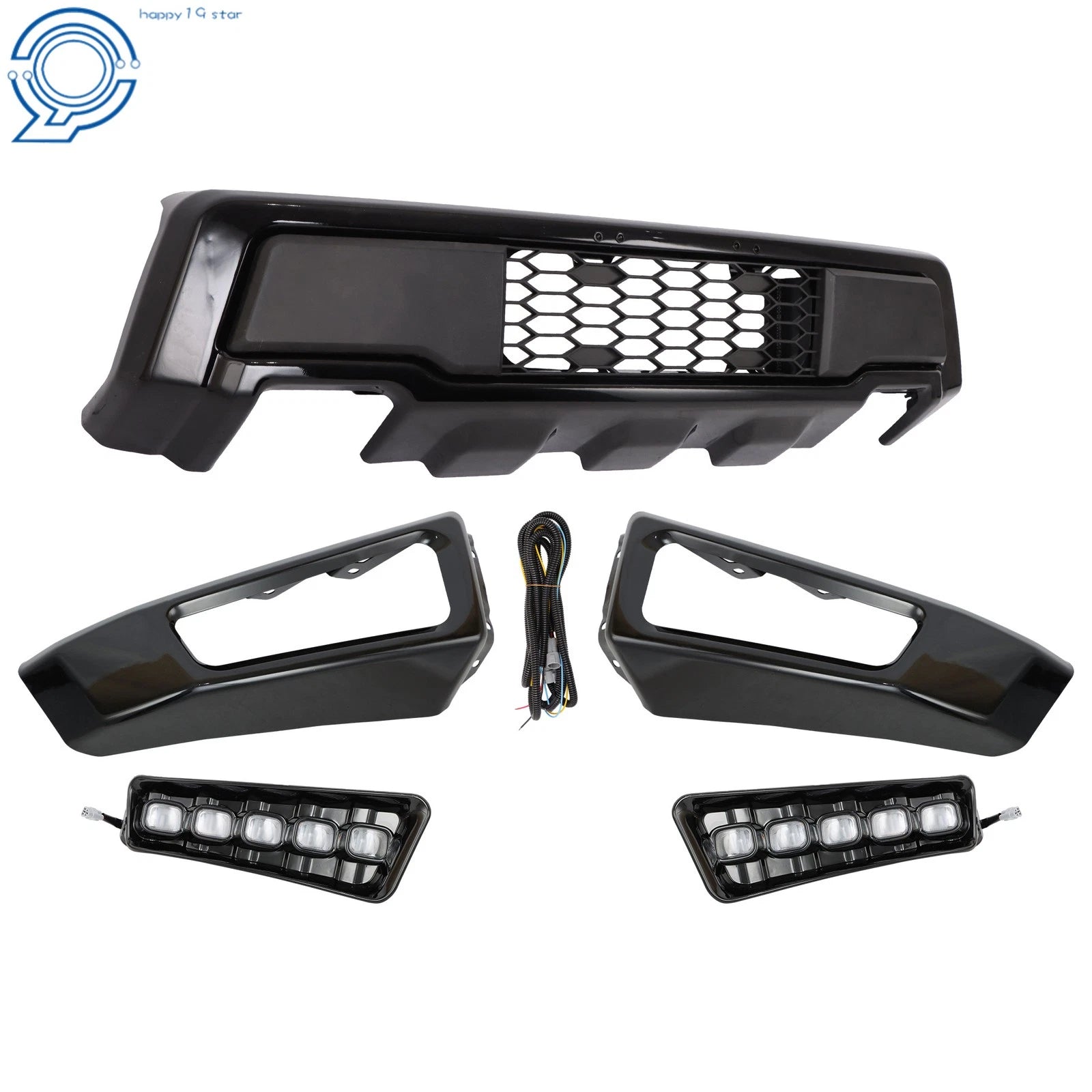 Textured Black Steel Bumper with LED for Ford F150 (2015–2017)