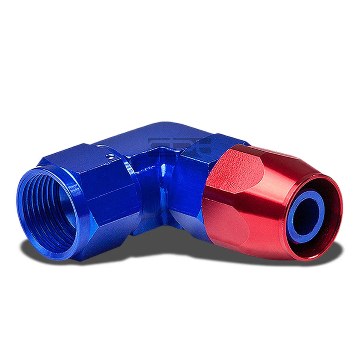 90 Degree AN10 Red/Blue Aluminum Anodized Swivel Hose End Fitting Adapter
