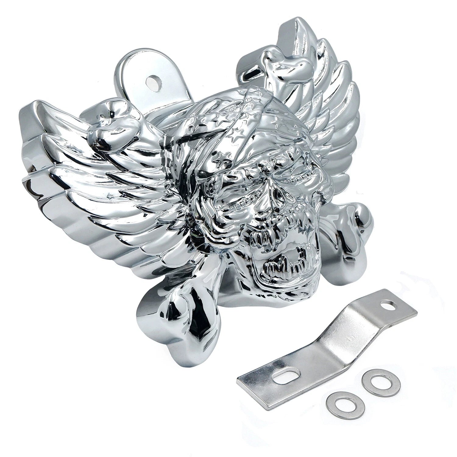 Chrome Skull Head Horn Cover for Harley V-Rod (1992–2020)