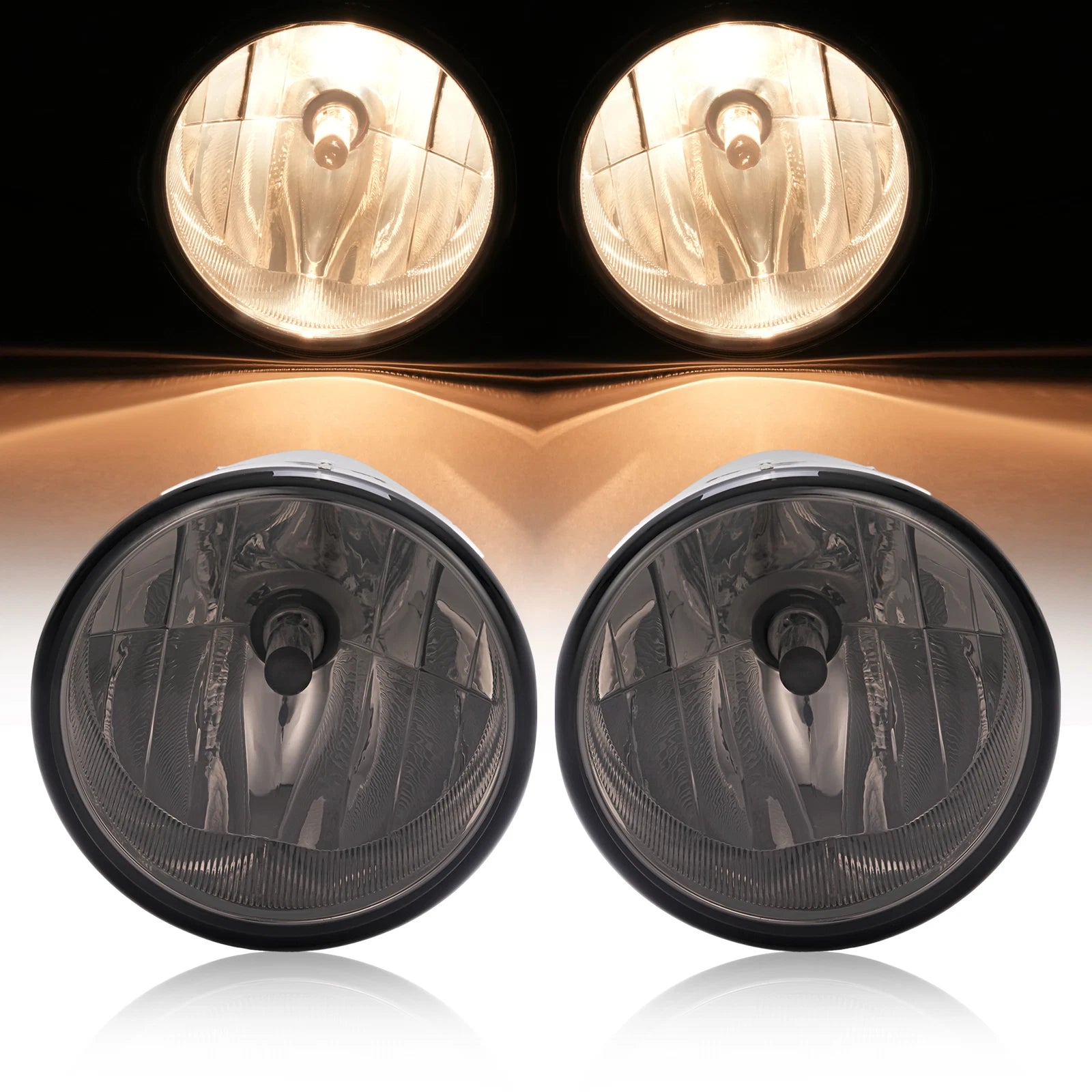 Set of 2 Smoke Fog Lights for Ford F-150 (2006–2010) W/ Bulbs