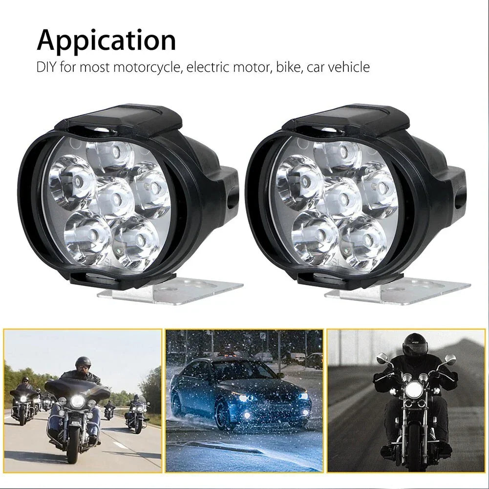 2 x Car Headlights Spot Fog Lights 6-LED Waterproof Work Lamp 12V for ATV