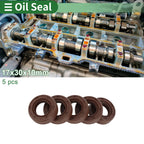 Set of 5 Oil Seals FKM Rubber 17x30x10mm High Pressure