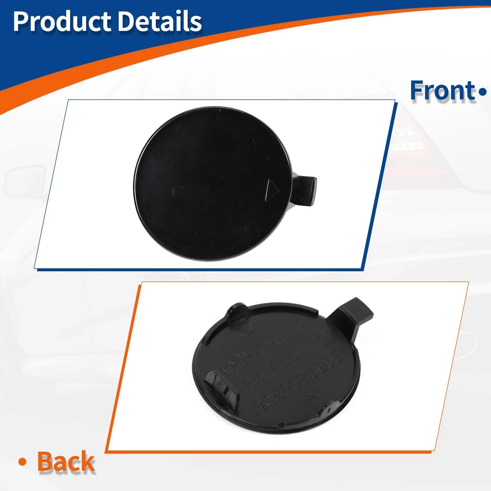 Tow Hook Cover for BMW 2 Series (2014–2021) No. 51118053828 Unpainted