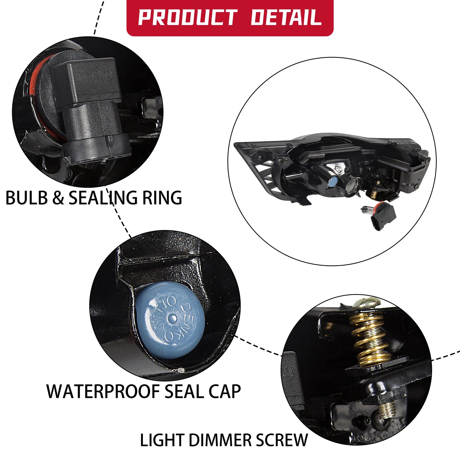 Bumper Fog Lights Driving Lamps w/Switch for Honda Civic 4-Door Sedan (2009–2011)