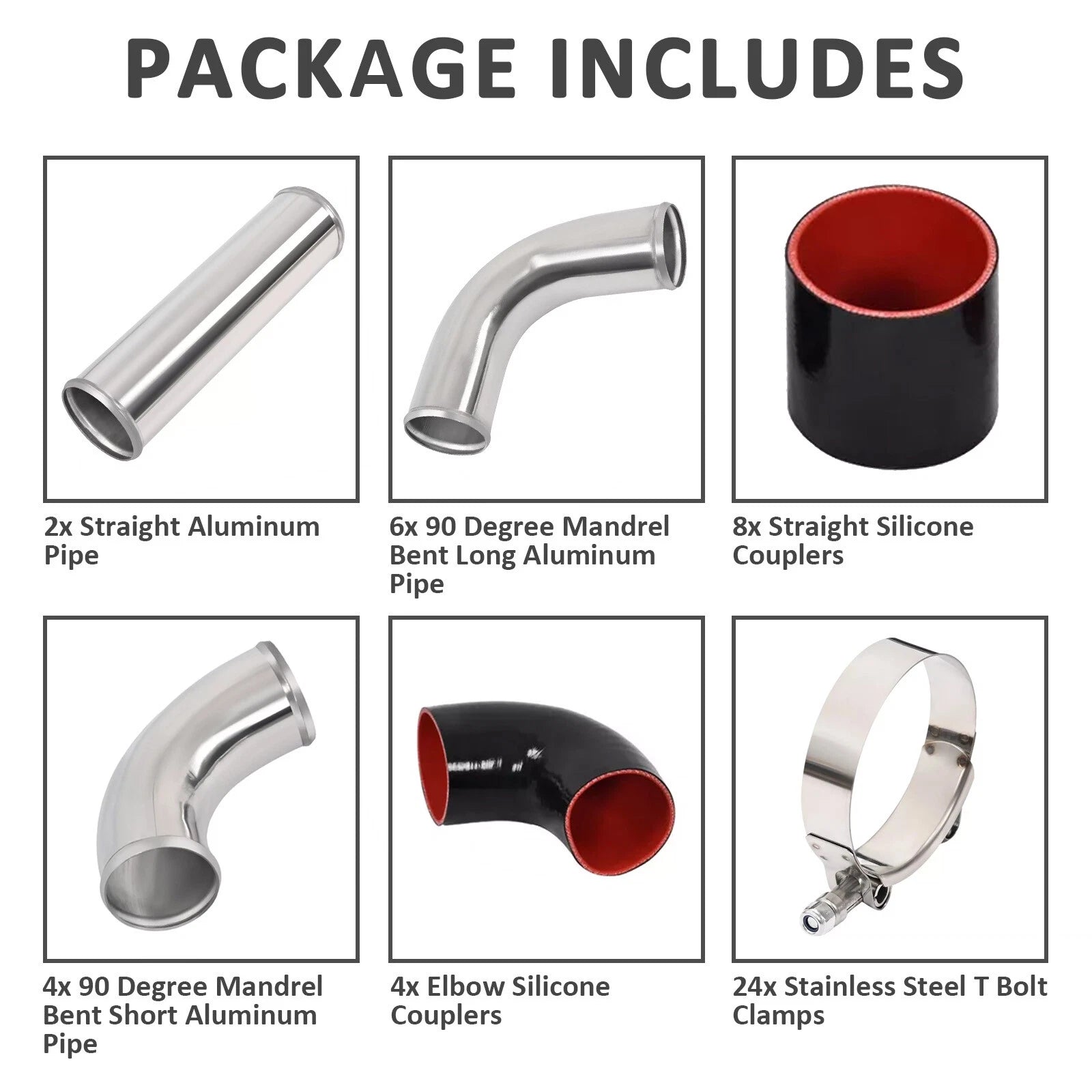 12PCS Intercooler Piping Kit for Universal Applications (3" Inch)
