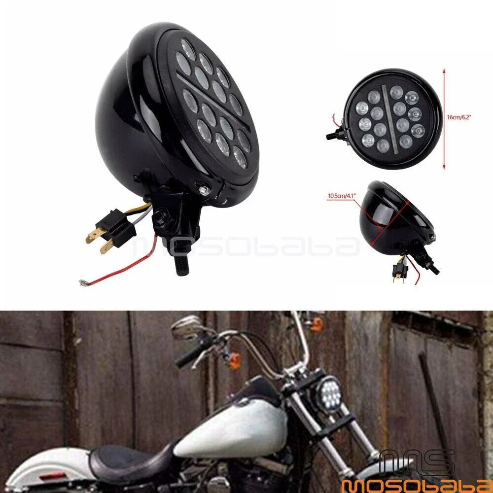5.75" LED Headlight & Headlamp Bucket for Harley Softail, Street Glide, Sportster