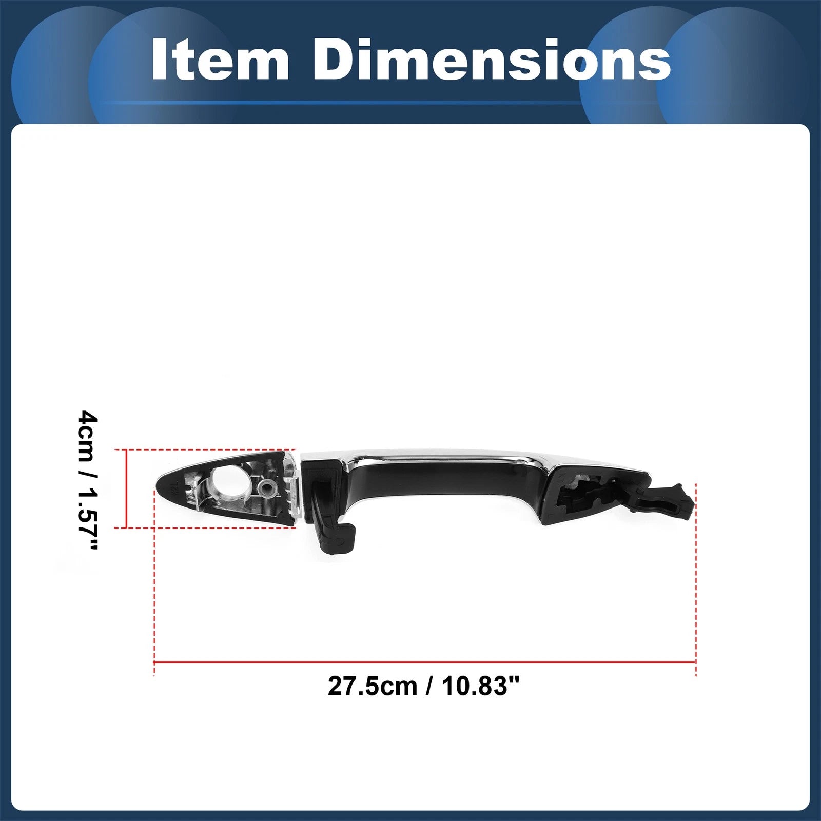 Front Left Door Handle for Kia Rio (2011) - Silver Tone
