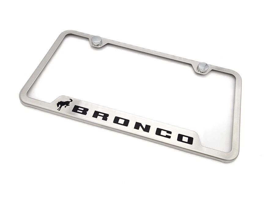 License Plate Frame Brushed Notched Replacement for Ford Bronco (2021–2025)