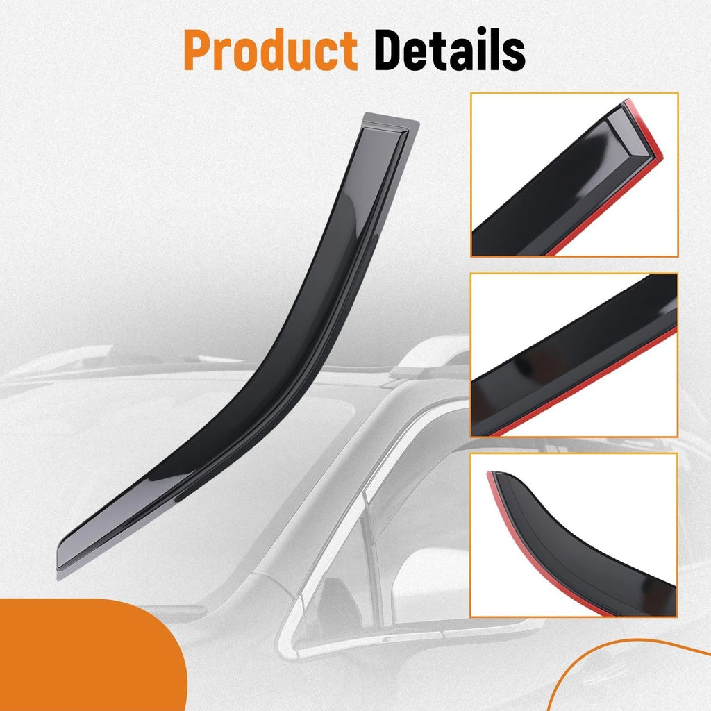Black Window Visor Rain Guards Deflector for Toyota Corolla (1998–2002)