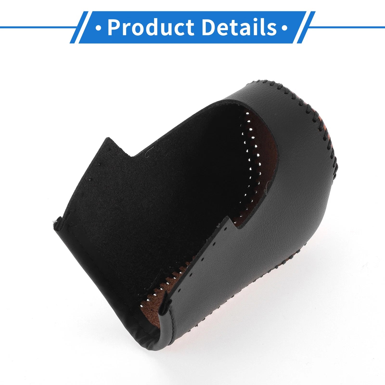 1 Pc Gear Shift Knob Cover for Mazda 3 (2014–2018) Black Faux Leather