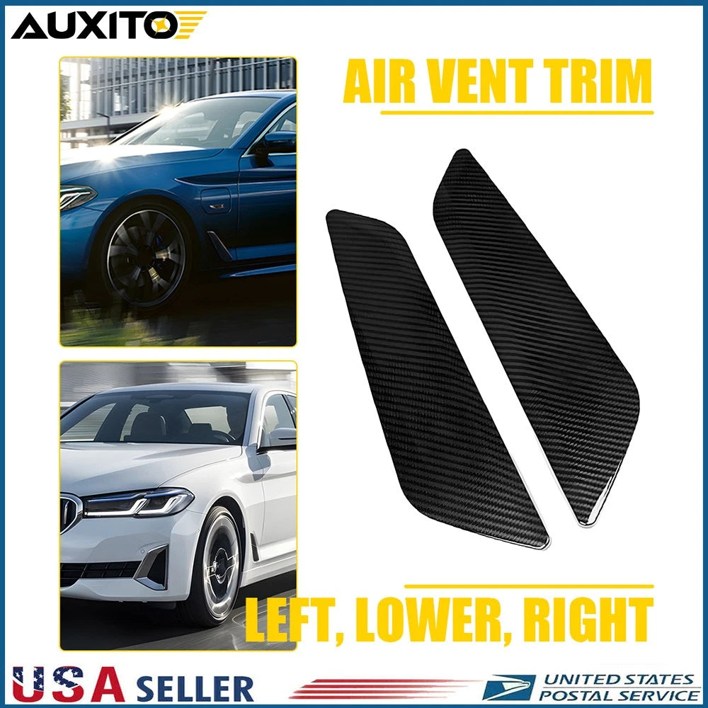 2X Carbon Fiber Side Fender Air Vent Trim for BMW 5 Series G30 G31 (2017–2023)