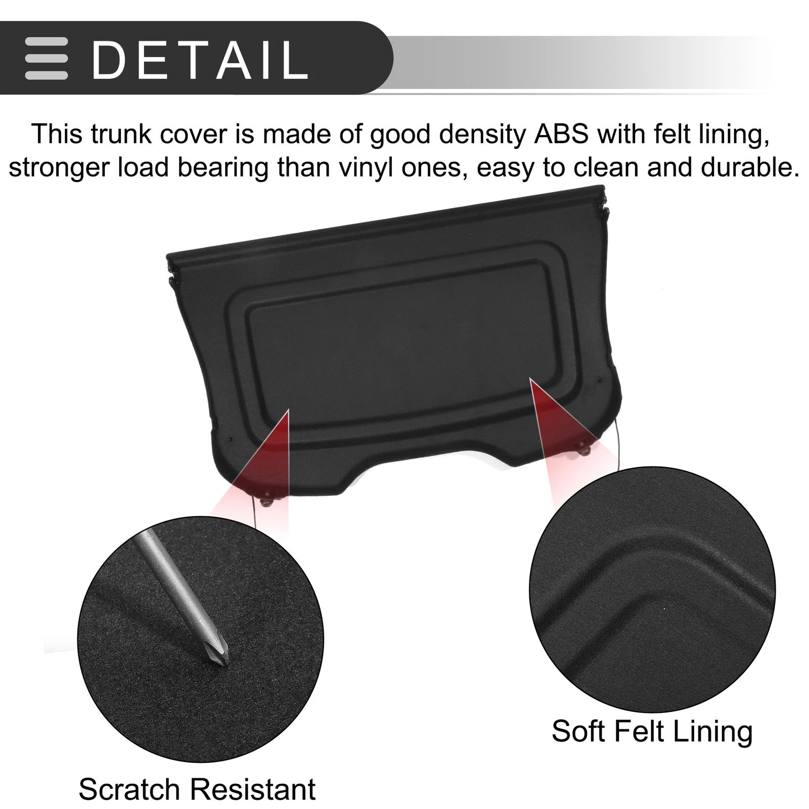 Rear Parcel Shelf Boot Load Cover for Ford Focus (2012–2018) Black