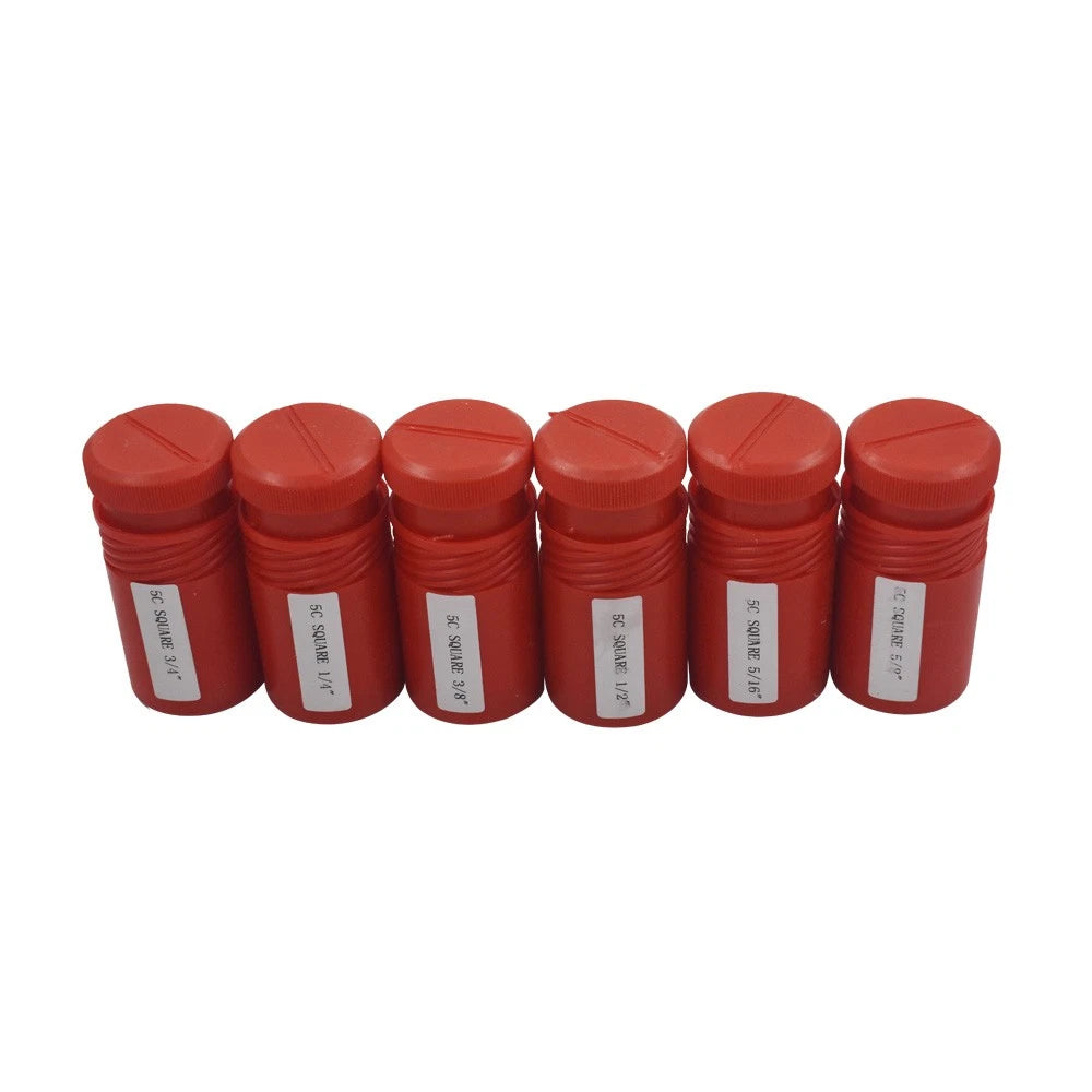 Set of 6 High Precision 5C Square Collets for CNC Machines
