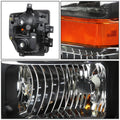 Pair of Black Housing Amber Side Headlights for Ford Super Duty (2008–2010)