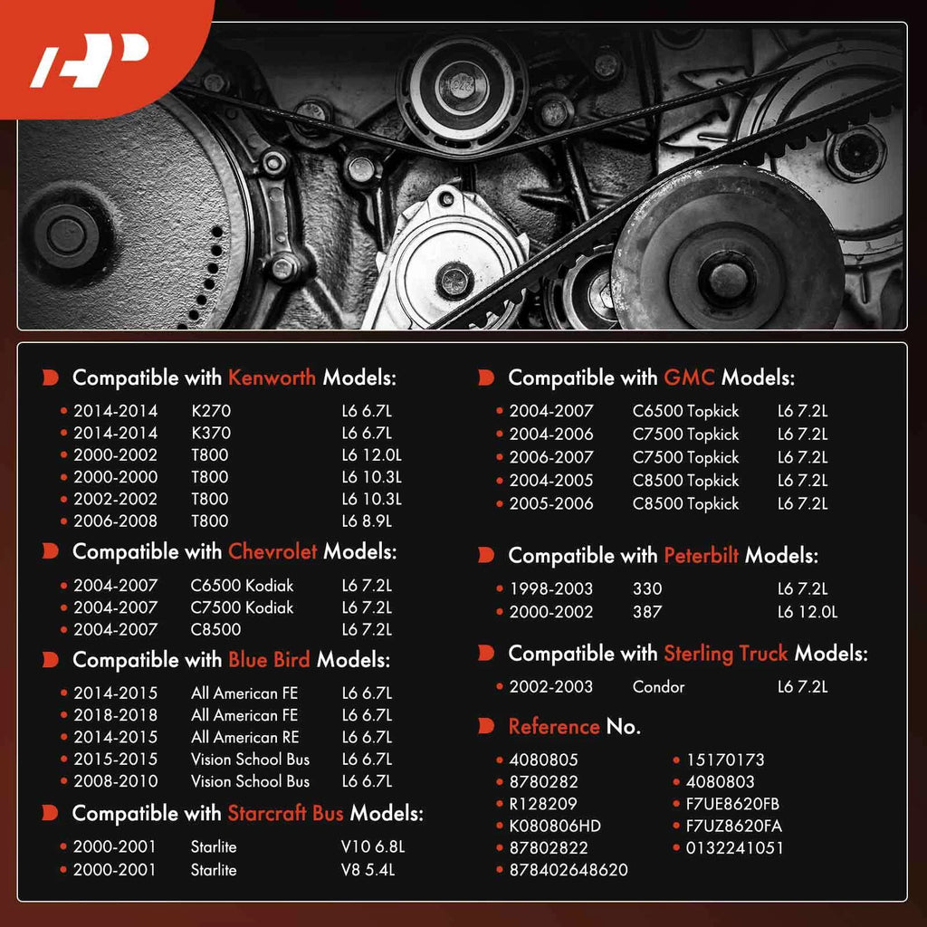 Heavy Duty Serpentine Belt for Ford Chevrolet GMC Kenworth