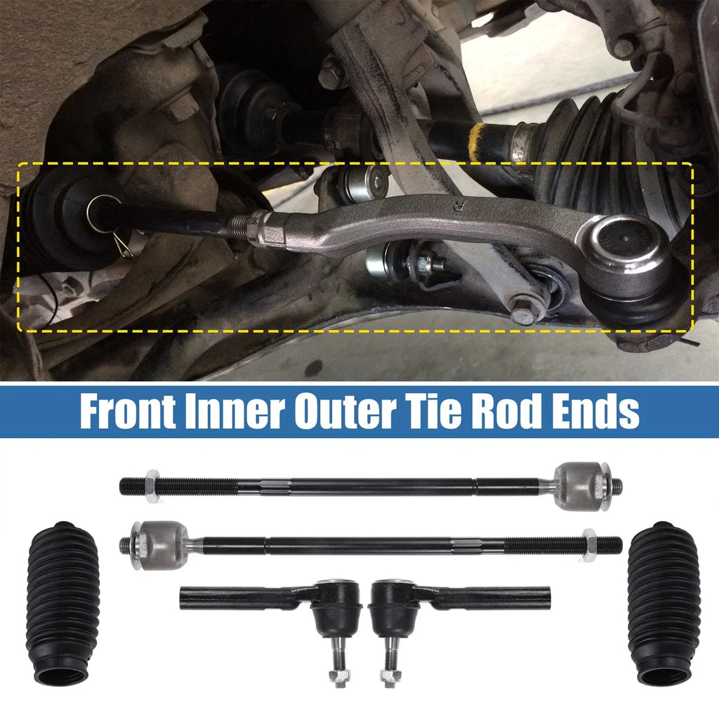 6pcs Front Inner Outer Tie Rod Ends for Dodge Grand Caravan (2008-2020)