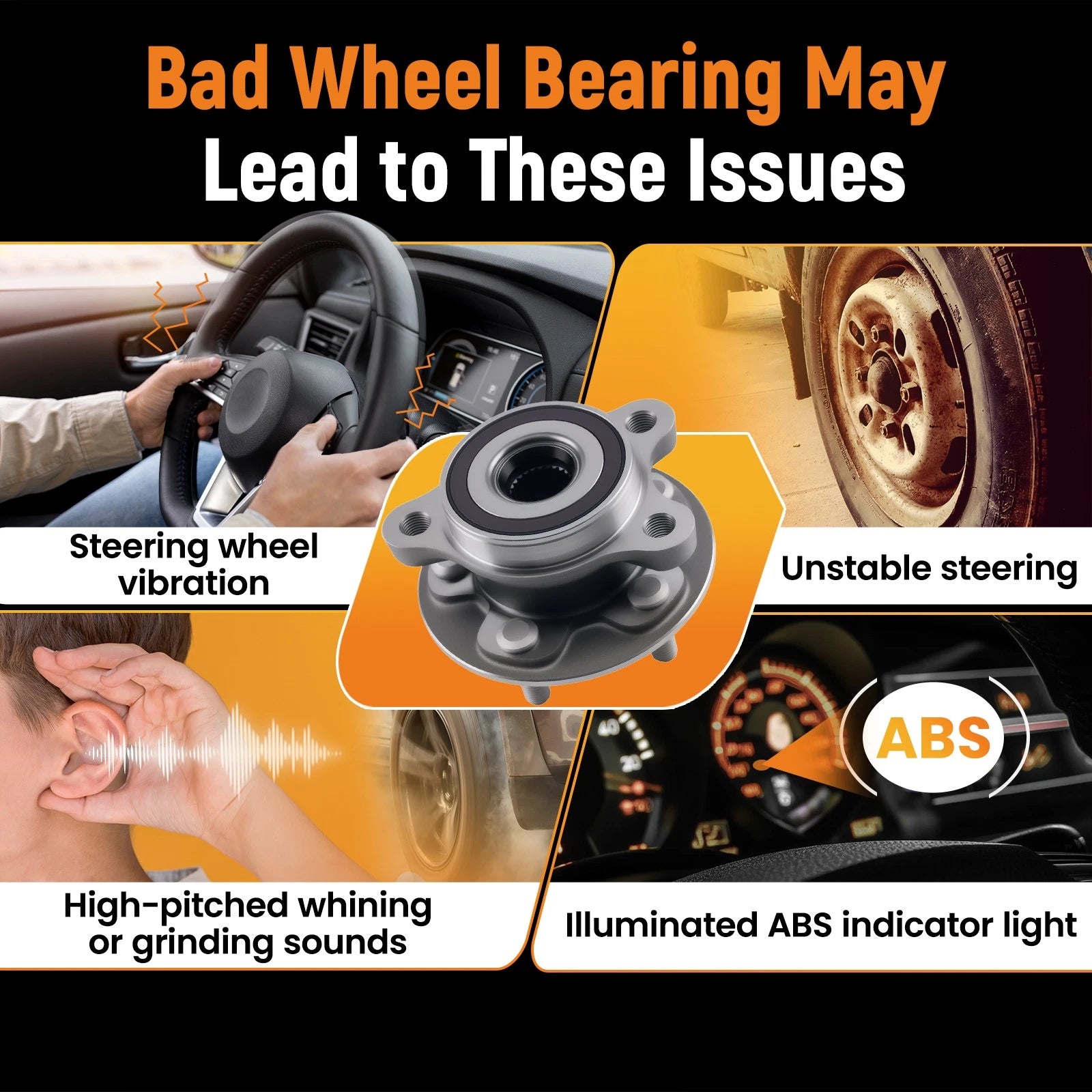 Front Wheel Bearing Hub for Toyota Prius AWD-E XLE (2019–2022) 513402 MB86315