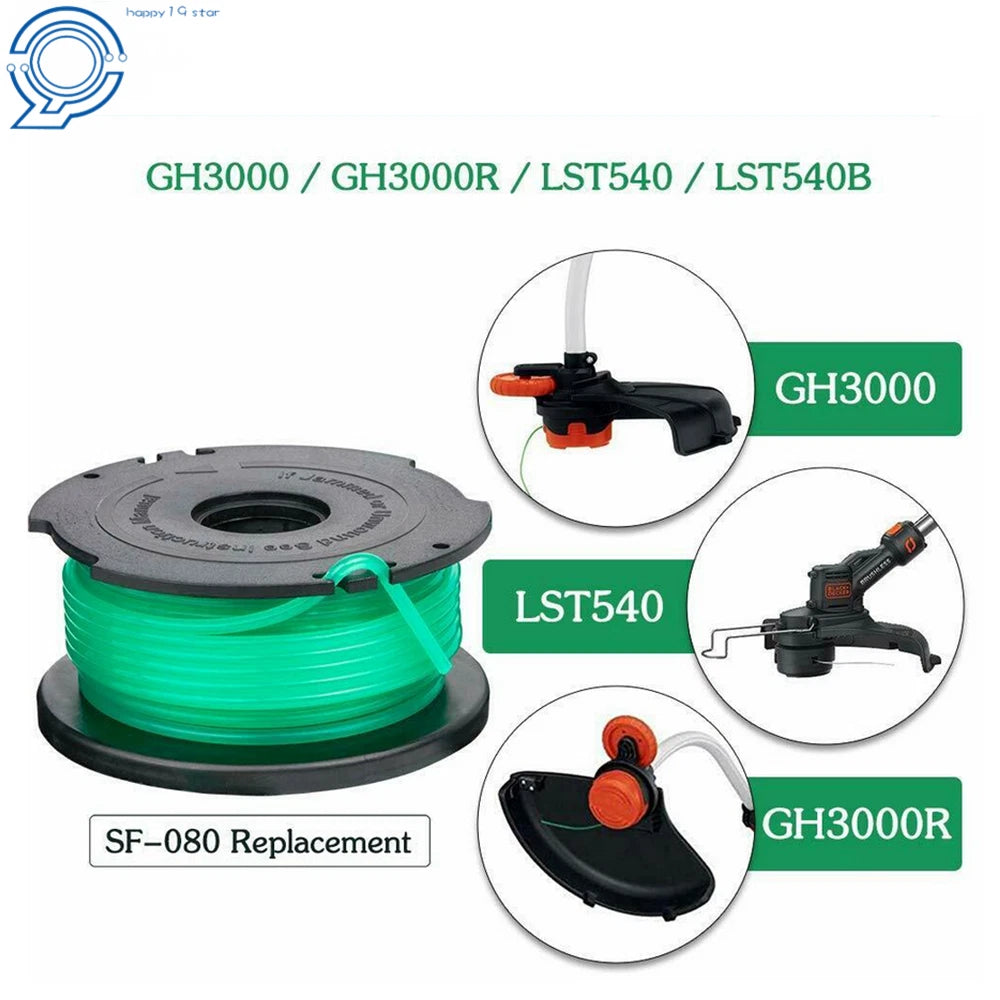 9 Pack Spool Line for Black & Decker String Trimmer (SF-080)