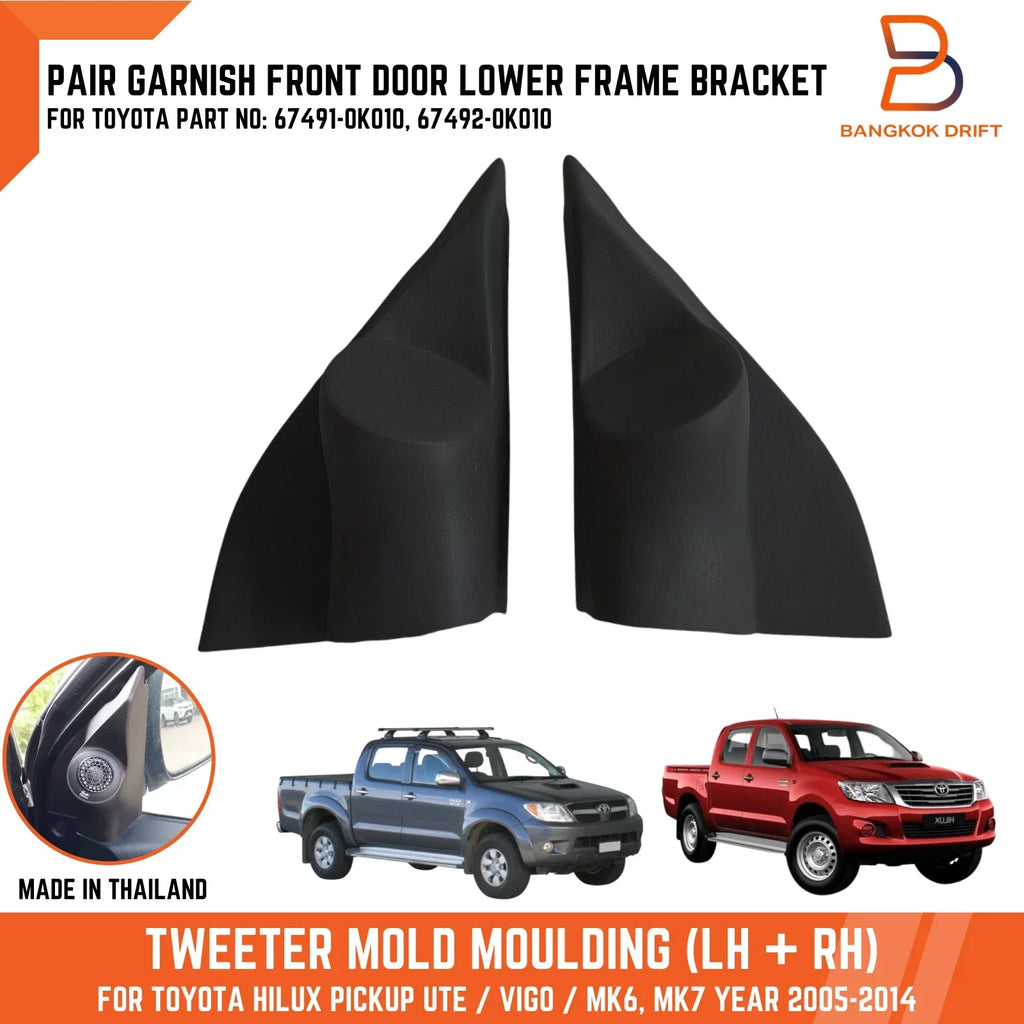 Black Tweeter Mould Frame Bracket for Toyota Hilux Vigo MK6 MK7 SR5 (05-14)