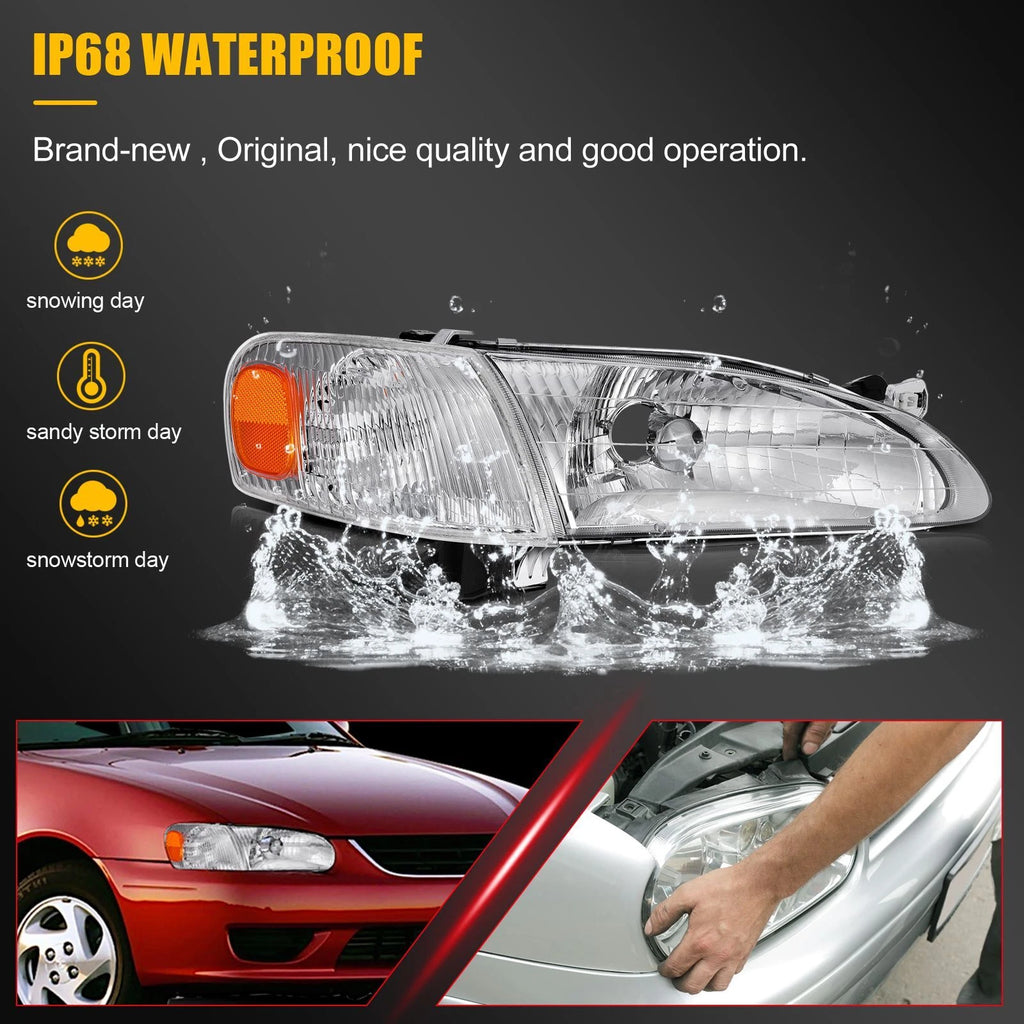 Headlights Corner Reflector Lamp for Toyota Corolla (1998–2000) Chrome Housing