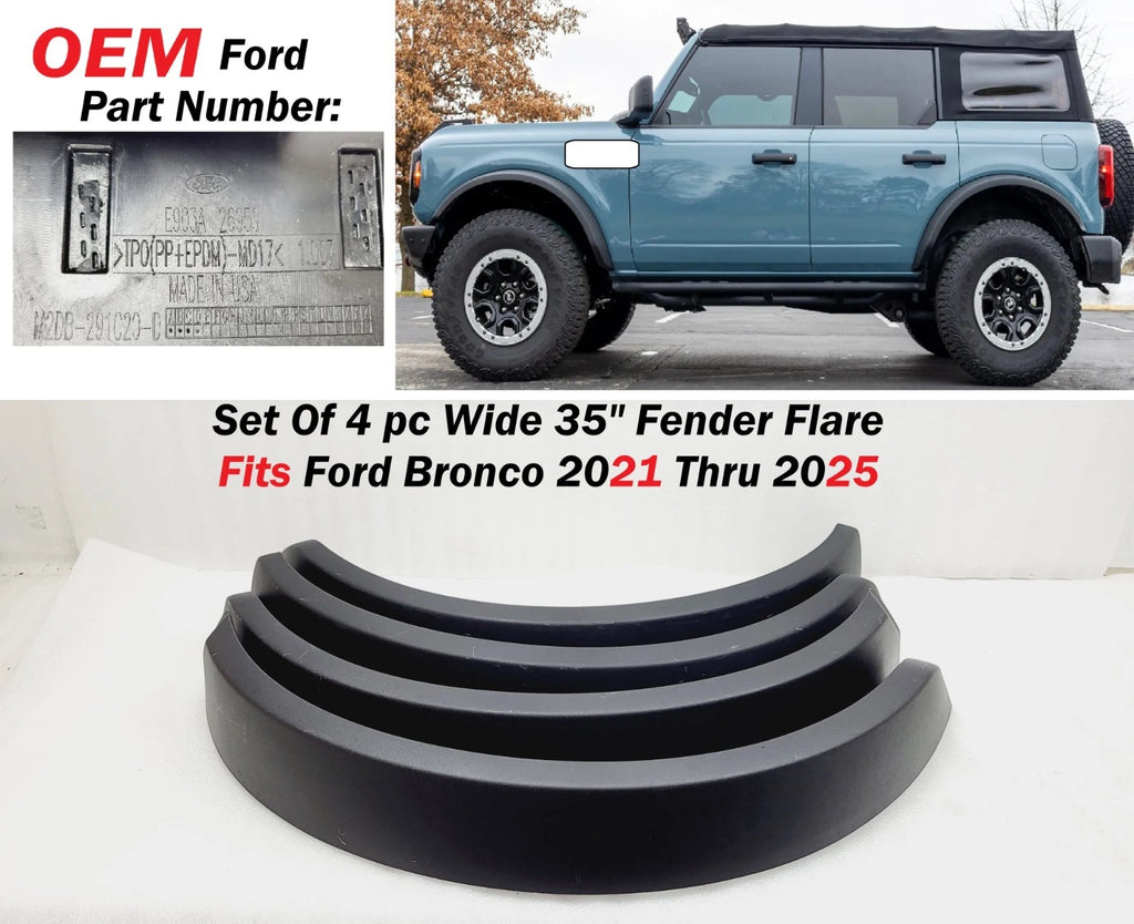 Set of 4 Fender Flares for Ford Bronco (2021–2025) OEM 35" Wheel Arch Molding