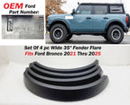 Set of 4 Fender Flares for Ford Bronco (2021–2025) OEM 35" Wheel Arch Molding