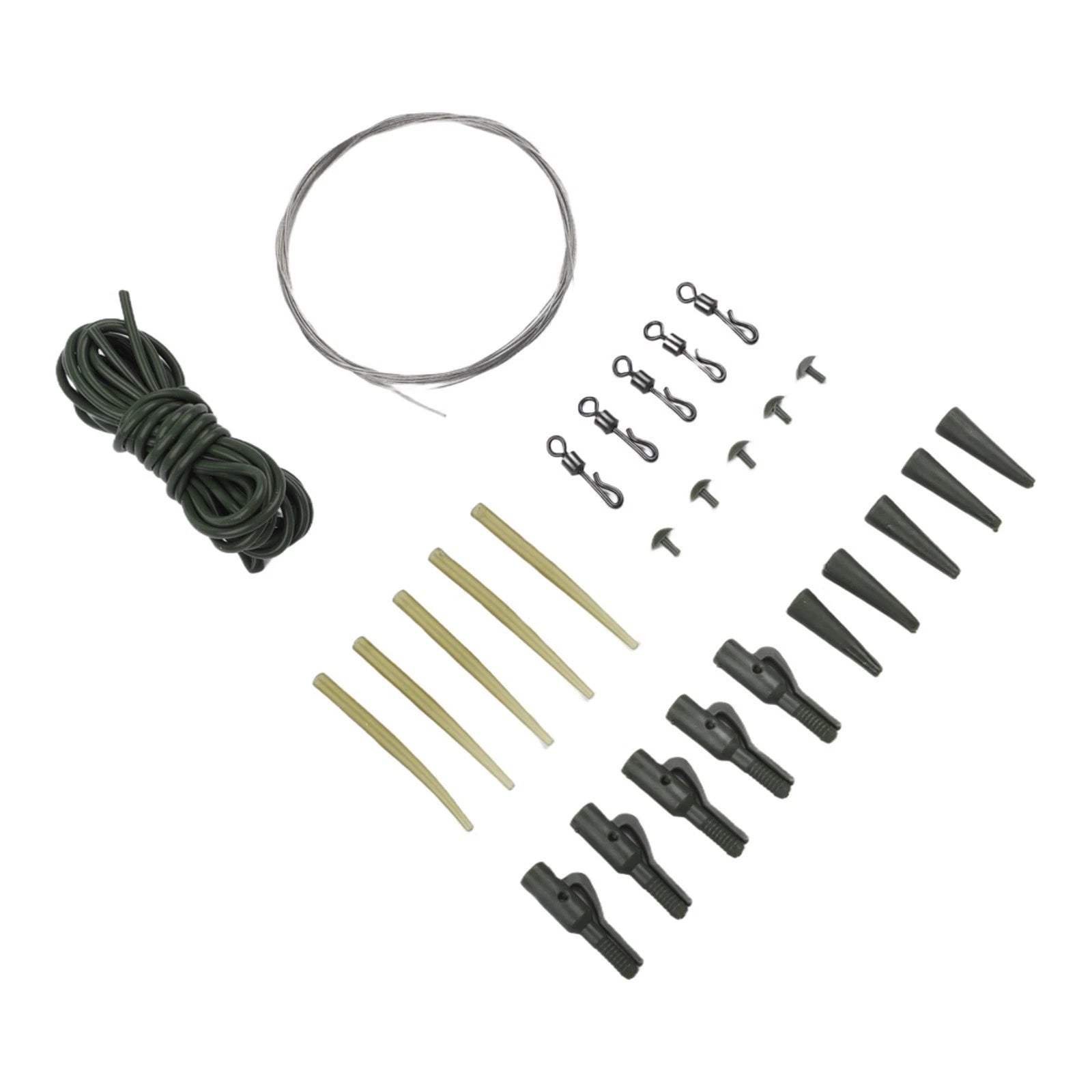 Quick Change Swivel Tail System Kit with Silicone Rubber Tubing for Carp Fishing