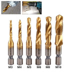6pcs Thread Tap Set M3 M5 M6 M8 M10 for Various Materials