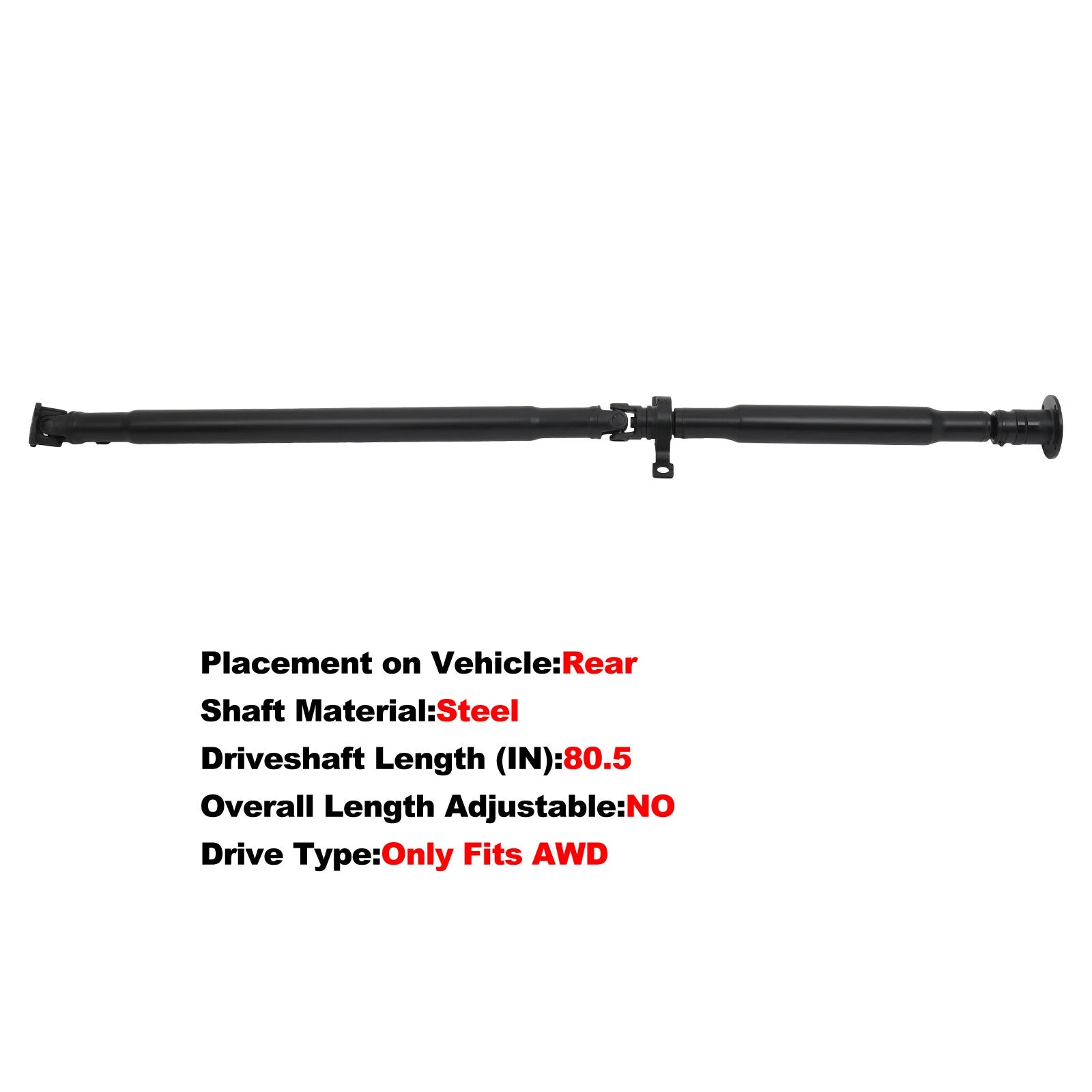 Driveshaft Rear for Ford Edge, Lincoln MKX (2007–2013) 7T4Z4R602A, DT4Z4R602A