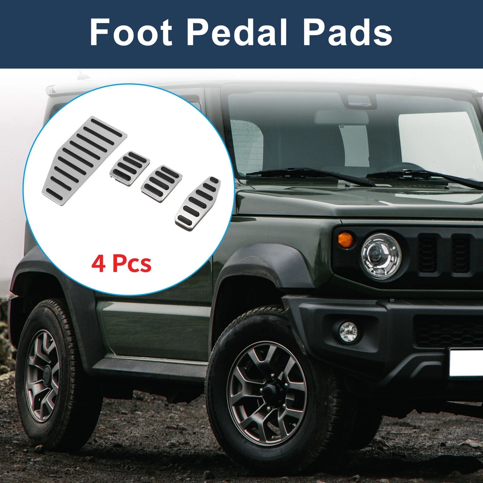 4X Manual Foot Accelerator Pedal Covers for Suzuki Jimny JB70W (2018–2022)