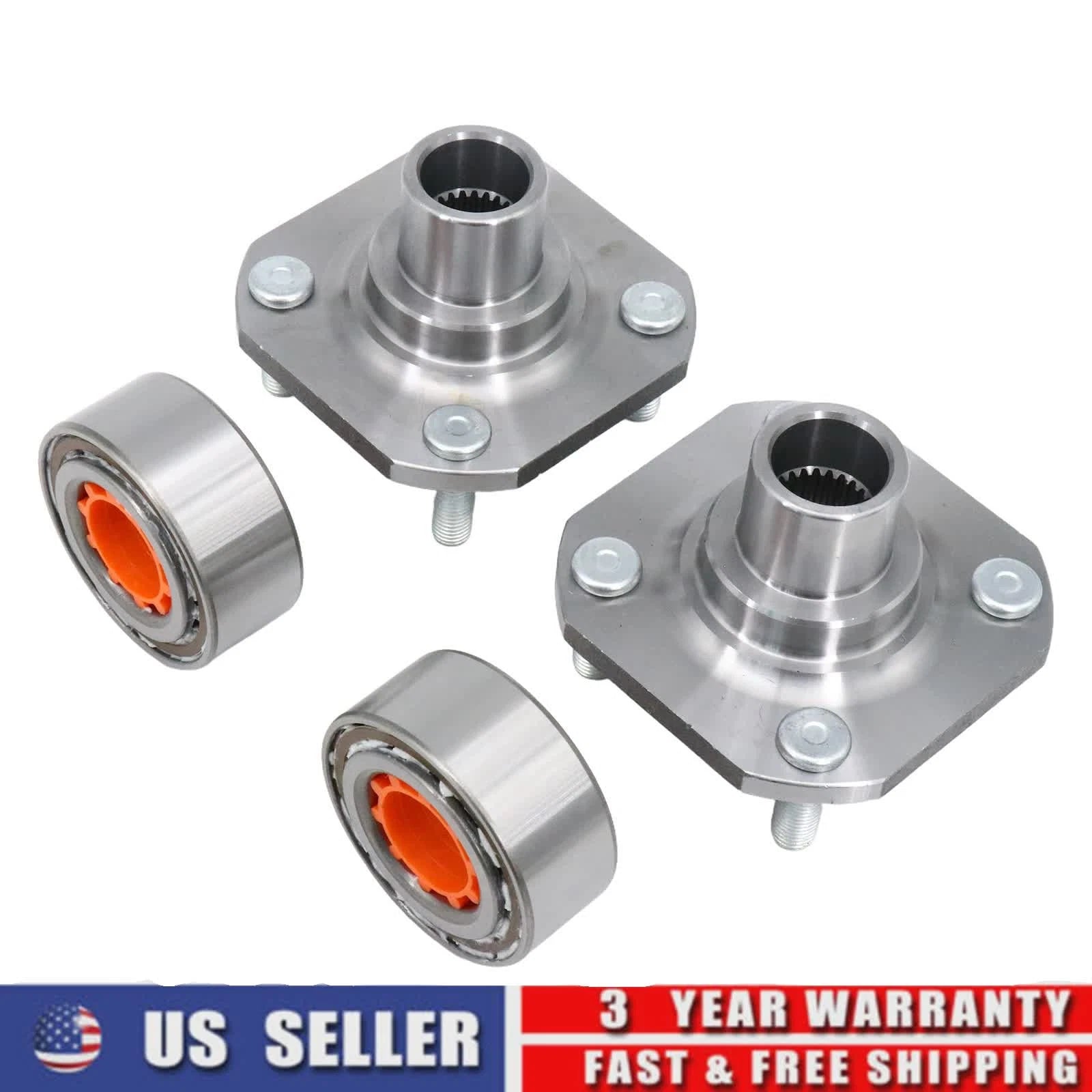 Set of 2 Front Wheel Hub and Bearing Kit for Toyota Tercel Paseo (1995–1999)