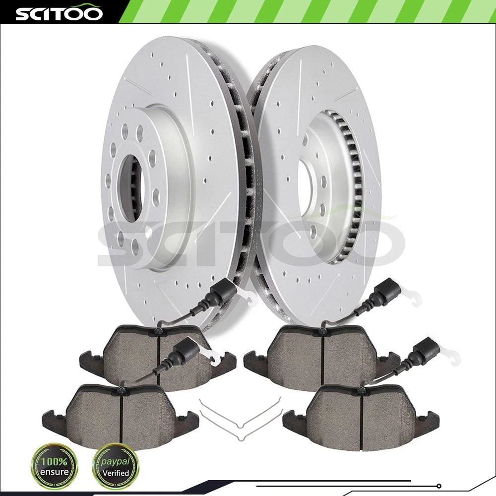 Front Brake Rotors & Ceramic Pads for Volkswagen Rabbit/Jetta (2007–2017)