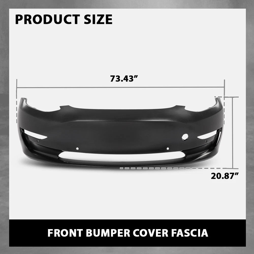 Front Bumper Cover and Grille Set for Tesla Model 3 (2017–2023)