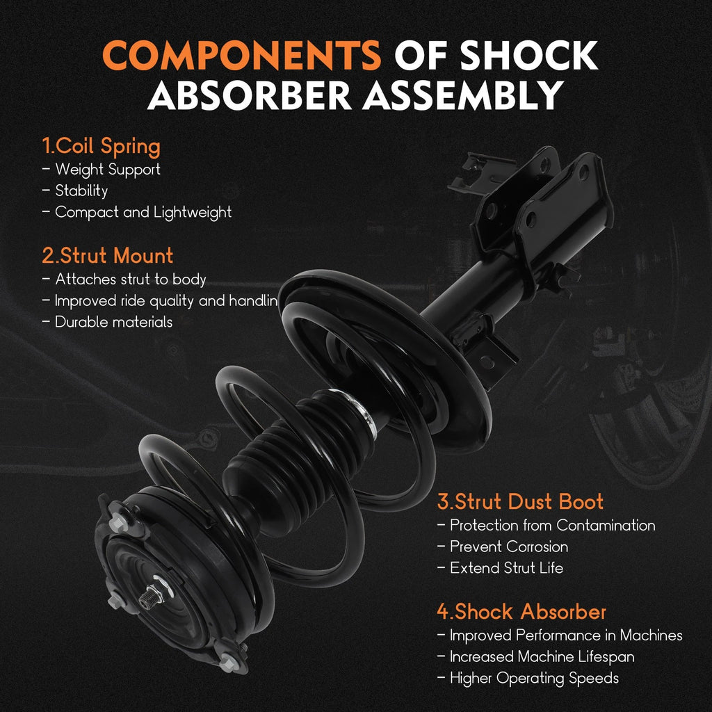 Set of 2 Front Complete Struts for Nissan Altima (2013-2017)