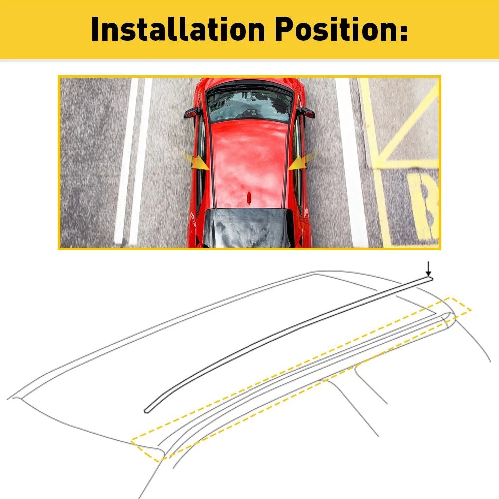 2X Black Roof Trim Molding Kit for Honda Civic Sedan (2012–2015)